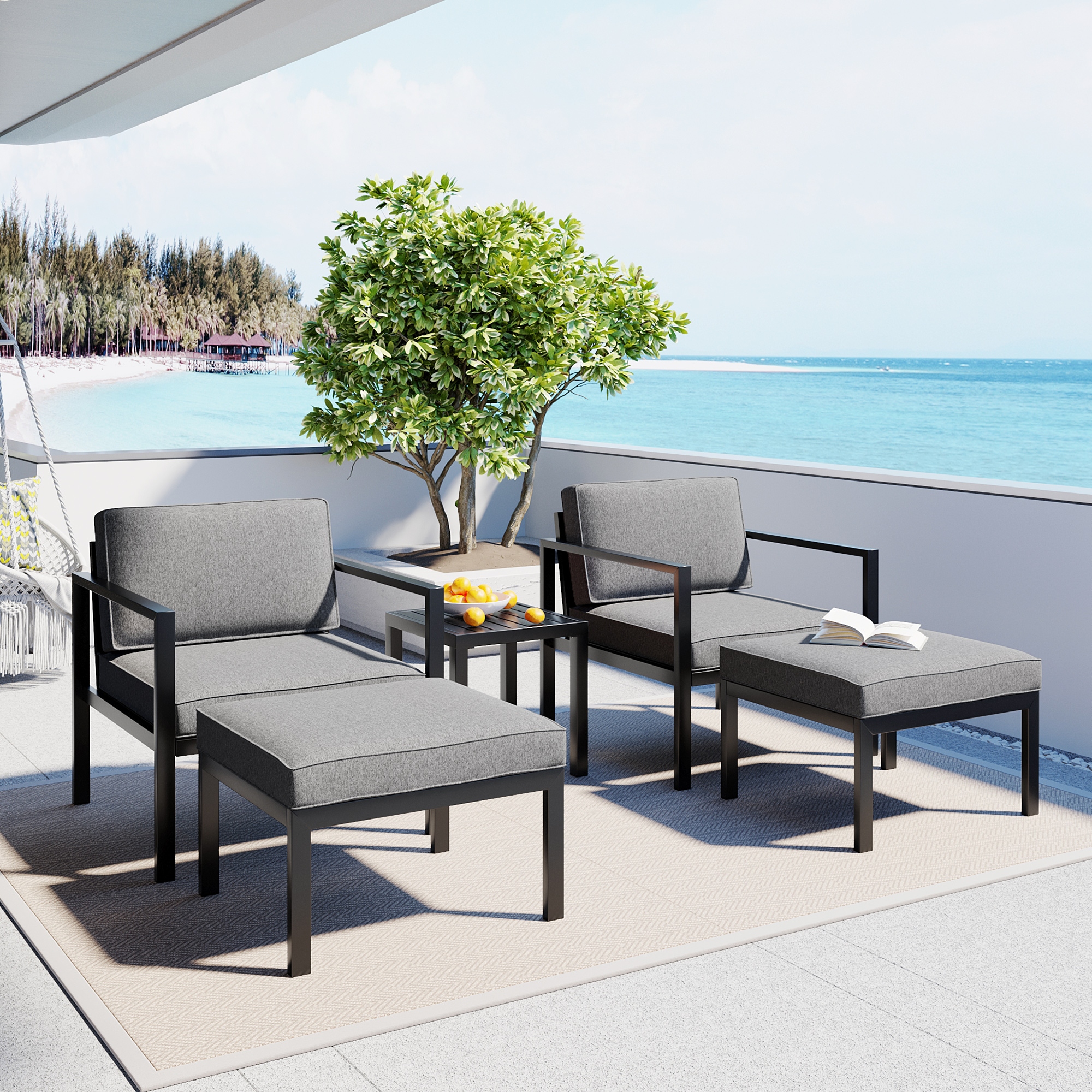Aluminum outdoor discount lounge set