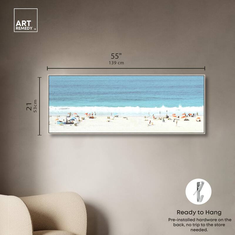 Beach Panorama Love Panoramic Canvas by Art Remedy
