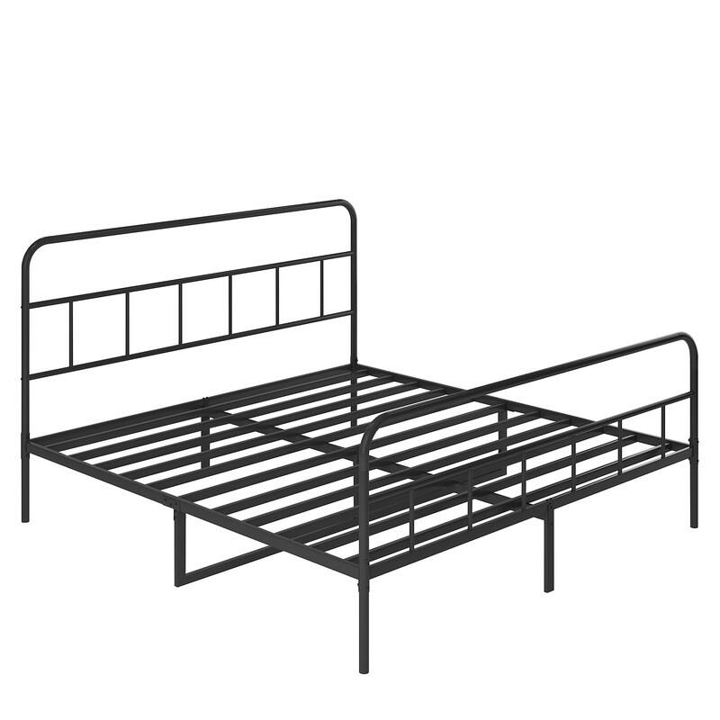 Metal Platform Bed Frame with Headboard and Footboard,Sturdy Metal Frame,Full/Queen/King