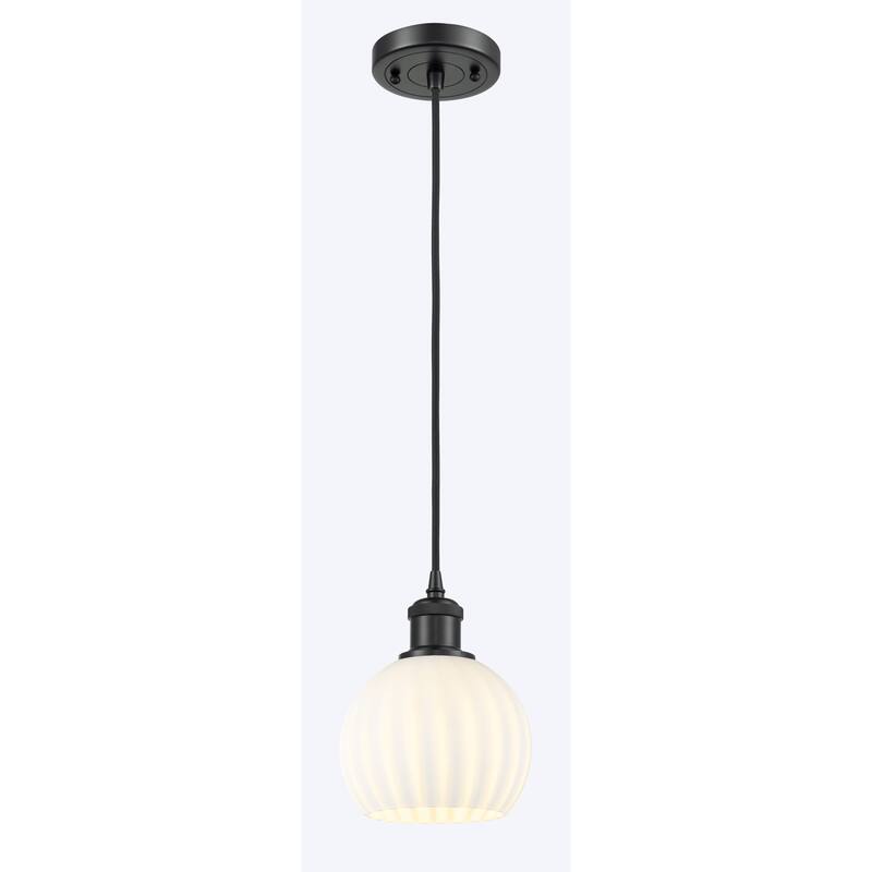 Innovations Lighting 516-1P-8-6 White Venetian Pendant White Venetian