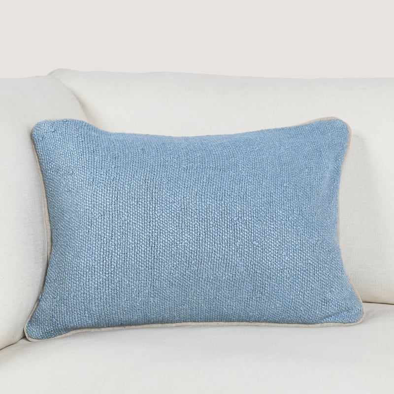 Villa by Classic Home Sava Cotton Blend Throw Pillow - 14x20 - Capri Blue