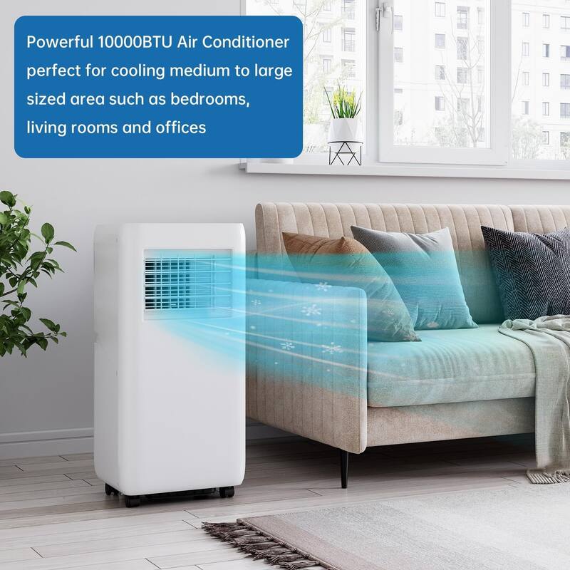 10000 BTU Portable Air Conditioner with Remote, Window Kit