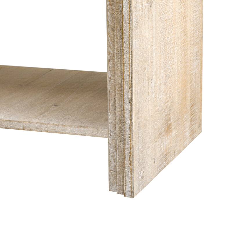 Versatile console table with Woven Wood Slats and Solid Wood Veneer