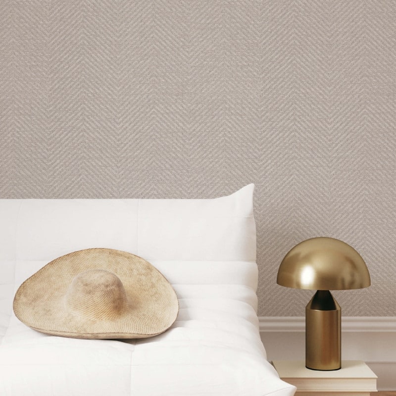 Tempaper Faux Grasscloth Parquet Textured Peel and Stick Wallpaper by Jeremiah Brent