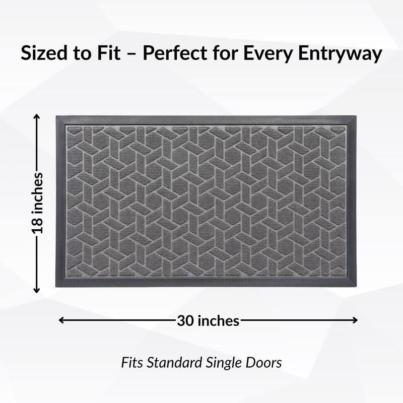 Heavy-Duty Dirt-Trapping Rubber Doormat with Raised Pattern