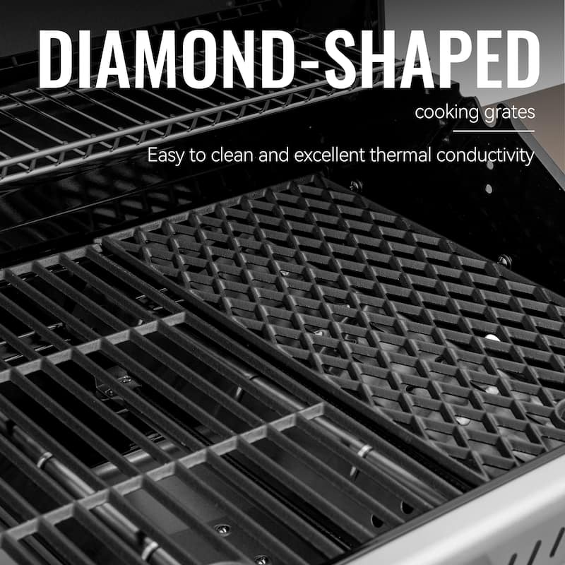 Royal Gourmet 6-Burner Cabinet Style Gas Grill with Sear and Side Burner for Outdoor Grilling, 74,000 BTU, coffee