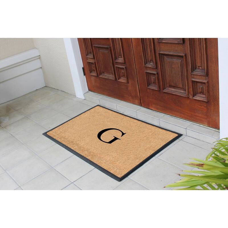 A1HC Rubber and Coir Molded Double Monogrammed Door Mat 30"x48"