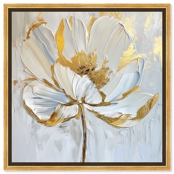 Art Remedy Gold Magnolia II Framed Floral Fine 1 Piece Canvas Wall