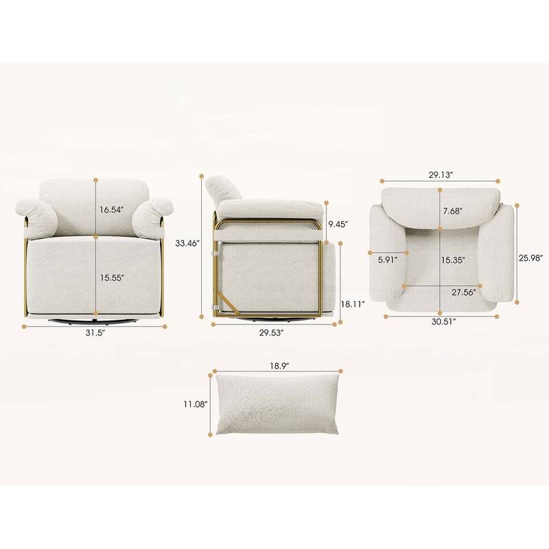 360 Degree Swivel Accent Chair for Living Room and Bedroom