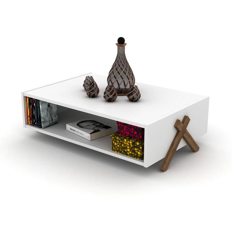 Kipp Modern Coffee Table For Living Room - White