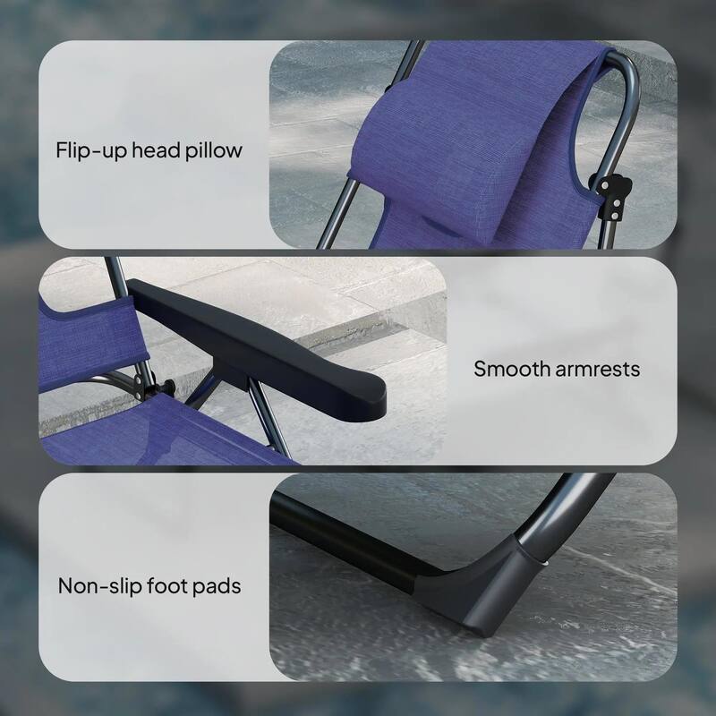 Folding Lounge Chair with Reclining Back