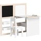preview thumbnail 9 of 7, 3 in 1 Kids Art Table and Chair Set with Storage Shelves, Foldable Blackboard, White board & Roll Paper