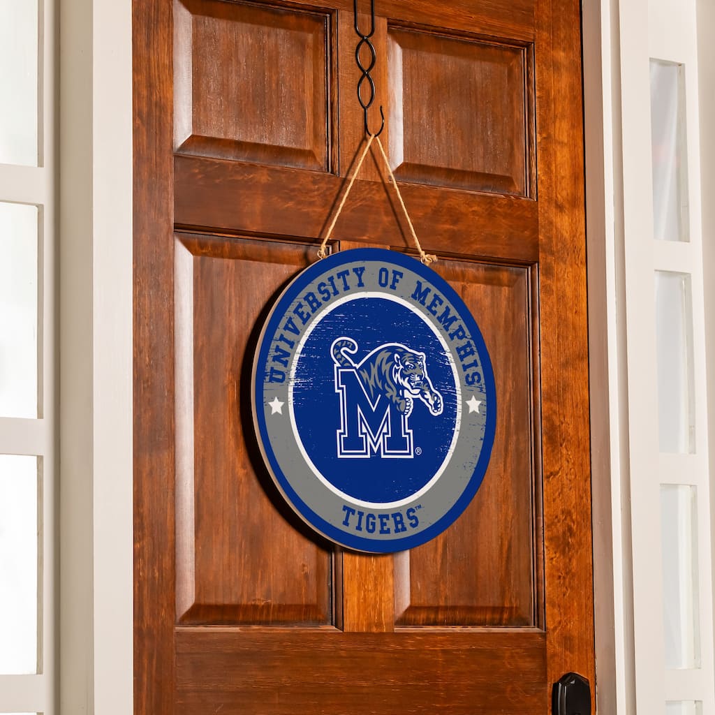 University of Memphis Wooden Door Decor Wall Sign - Multi-Color