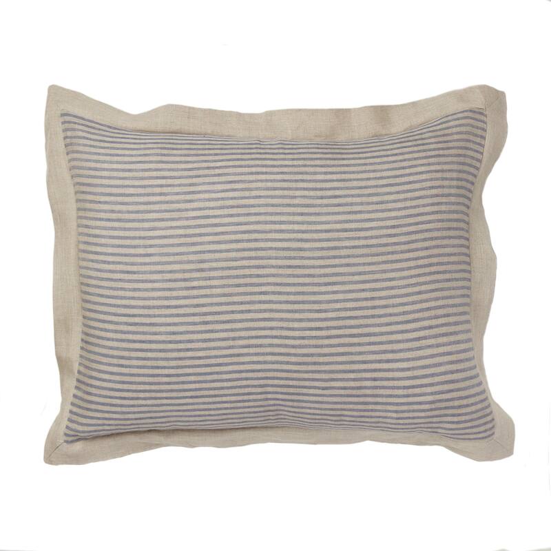 Linen Stripe Sham - Steel Blue - Standard