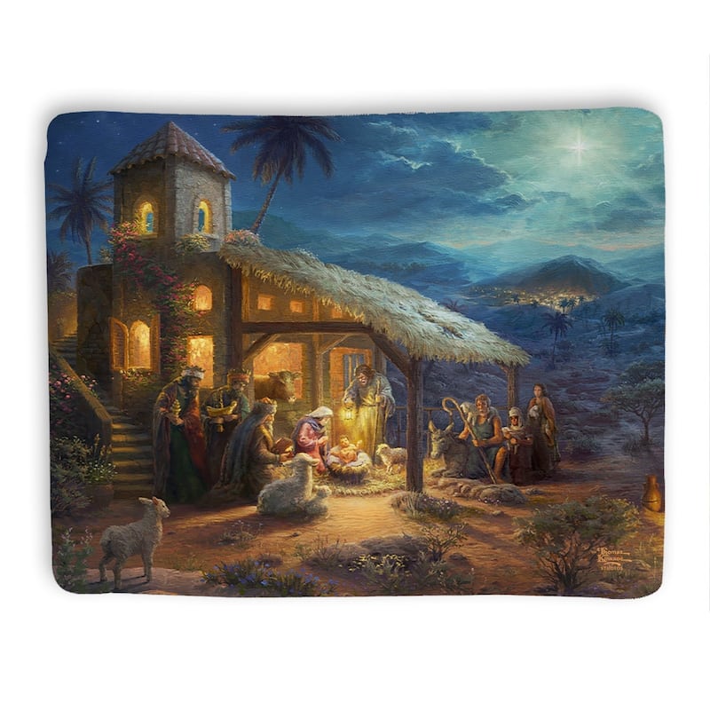 Thomas Kinkade The Nativity Sherpa Throw Blanket By Laural Home