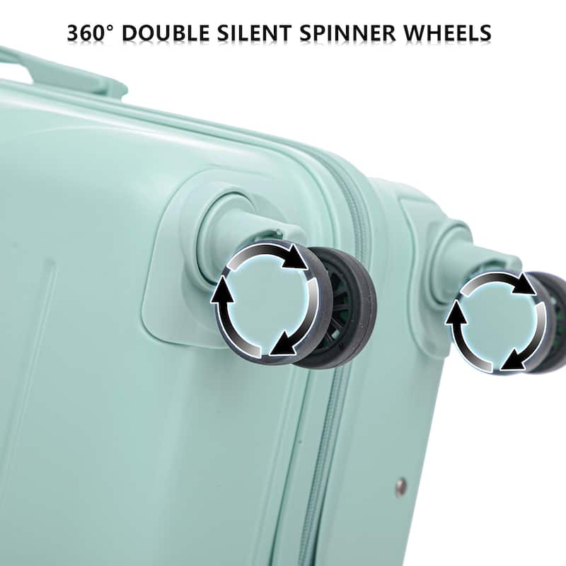 20"/24"/28" 3-Piece, Modern Luggage Sets with Retractable Handle and Combination Lock, for Boarding Travel, Mint Green