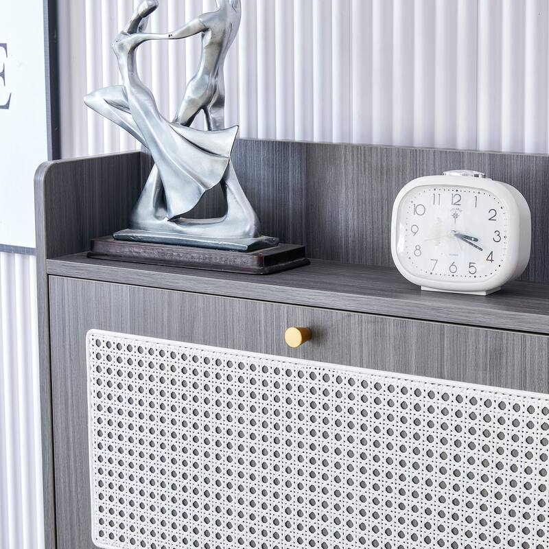 Rattan Shoe Storage Cabinet