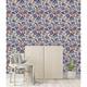 Blue and Red Pattern Wallpaper - Bed Bath & Beyond - 35647646