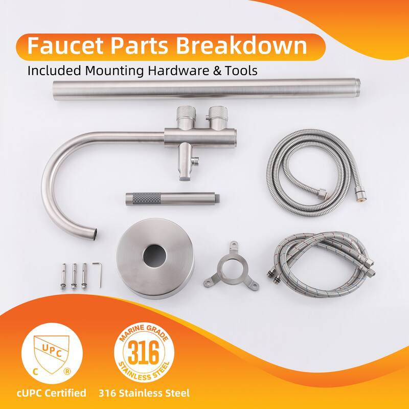 Modland Luxury Floor-Mounted Thermostatic Bathtub Faucet Freestanding with Hand Shower