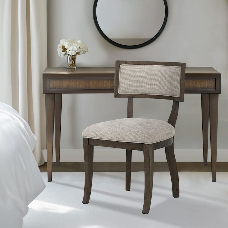 Madison Park Signature Marie Upholstered Split-Back Dining Chairs with Curved Wood Frame (Set of 2)
