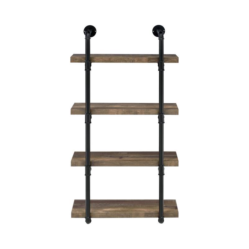 Chevry Black Metal 24-inch Wall Shelf