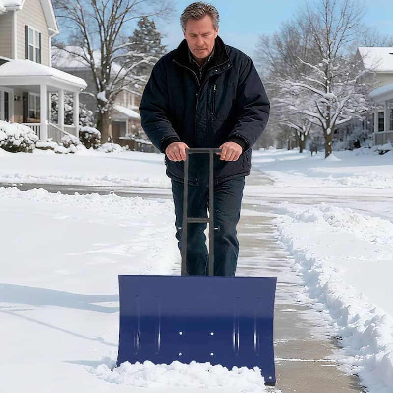 Heavy Duty 30-Inch Wheeled Snow Shovel with Adjustable Ergonomic Handle