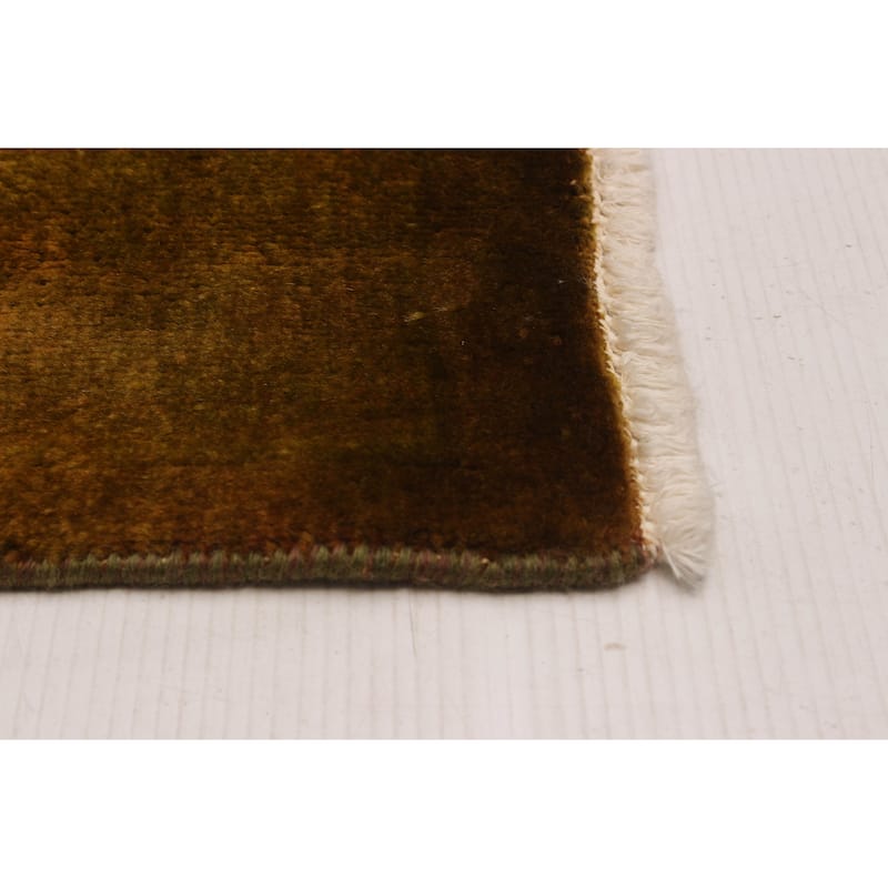 ECARPETGALLERY Hand-knotted Vibrance Brown, Olive Wool Rug - 9'0 x 11'9