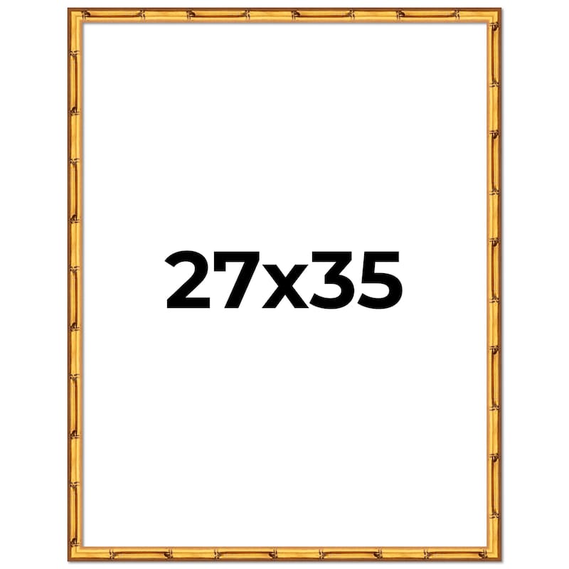 27x35 Frame Gold Bamboo Solid Wood Picture Frame | 1 Inch Moulding