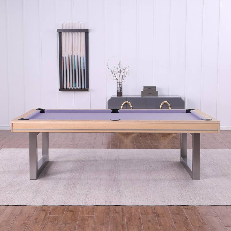 Maple Harmony 8ft Billiard Slate Pool Table with Dining Top - Yellow/Grey