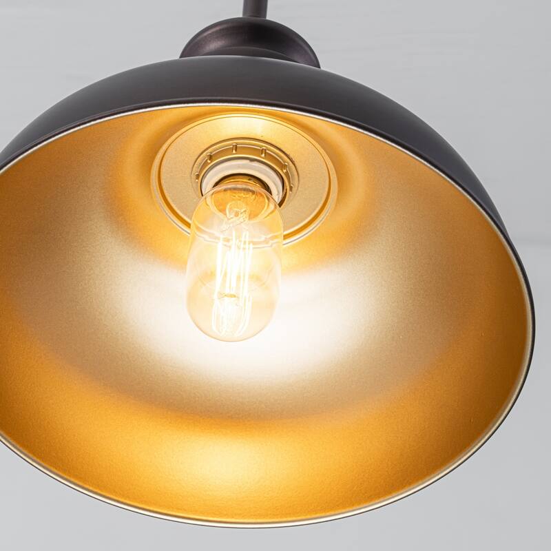 1-Light Farmhouse Bronze Dome Pendant Light for Kitchen Island, Oil Rubbed Bronze - 1 Light