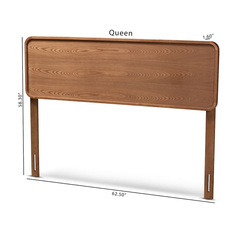 Wood Headboard - Walnut Brown Finish, Modern Design, Bedroom Decor, Simple Style, Easy Assembly