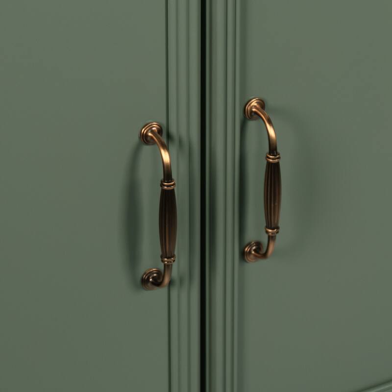 35.6-Inch Mid-Century Bathroom Vanity Sink with Roman Column Base, Farmhouse Freestanding Vanity Cabinet