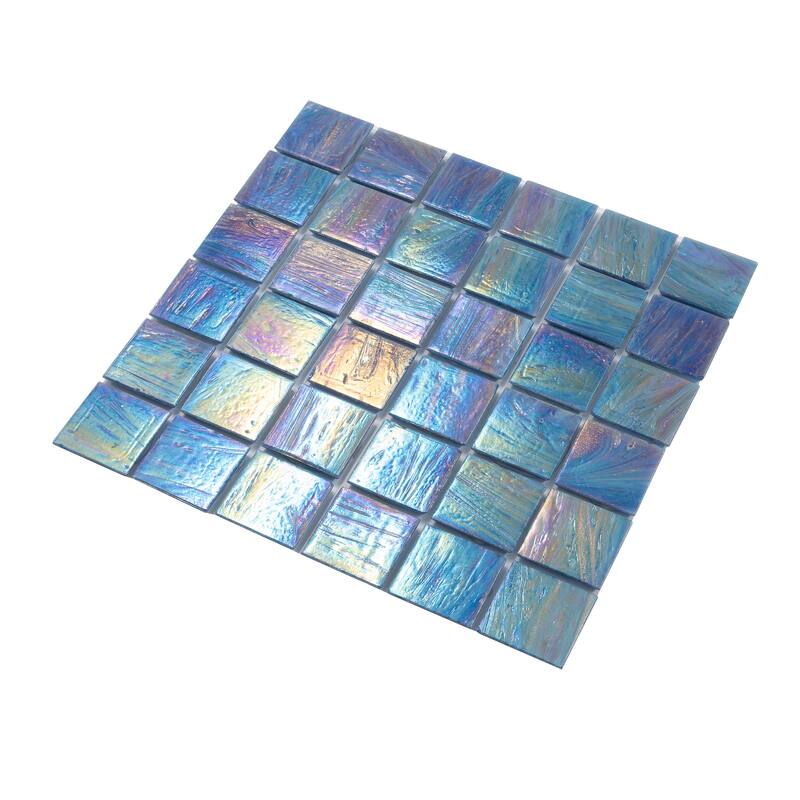 Apollo tile 12" x 12" Celestial Glossy Midnight Blue Glass Tile (10 sq ft/case) - 10 Pack