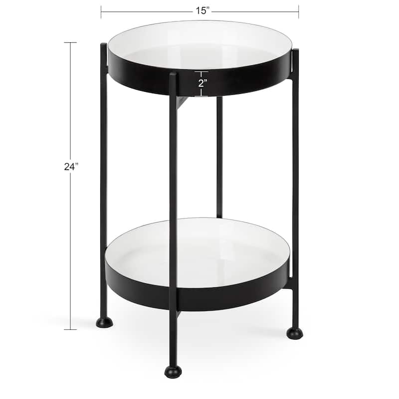 Kate and Laurel Nira Two-Tiered Metal Side Table - 15x15x24