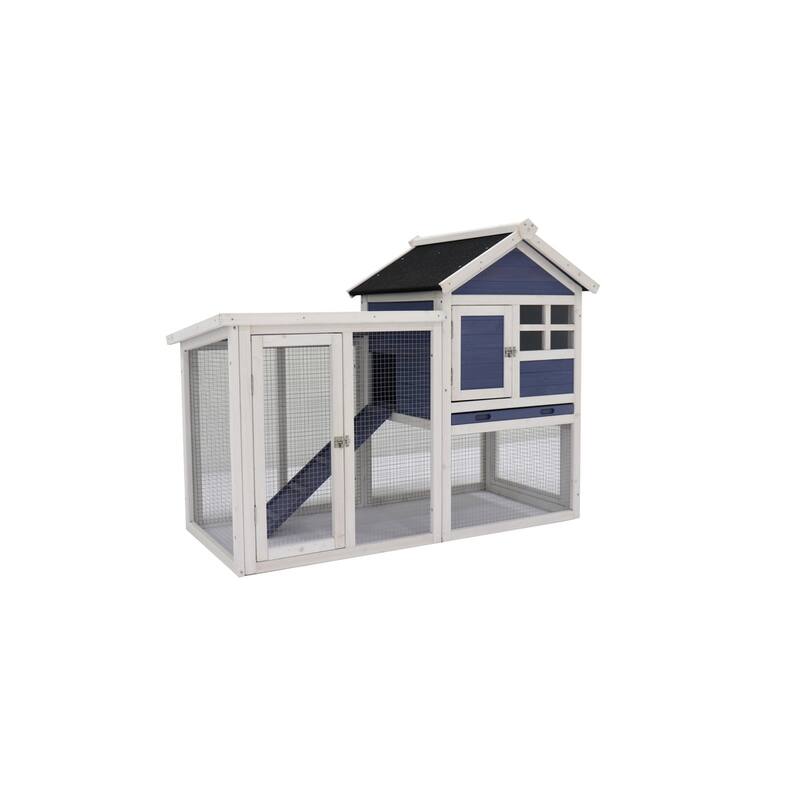 Wooden Chicken Coop Hen House Bunny Wood Hutch Poultry Cage Habitat