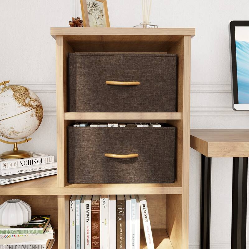 Foldable Drawer Fabric Storage Cubes Organizer Set Drawers of Closet Dresser Chest - Set of 2