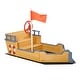preview thumbnail 10 of 8, Wooden Kids Pirate Sandbox, Outdoor Sandboat with Bench Seats, Storage, Non-Woven Fabric Cloth for Backyard, Lawn