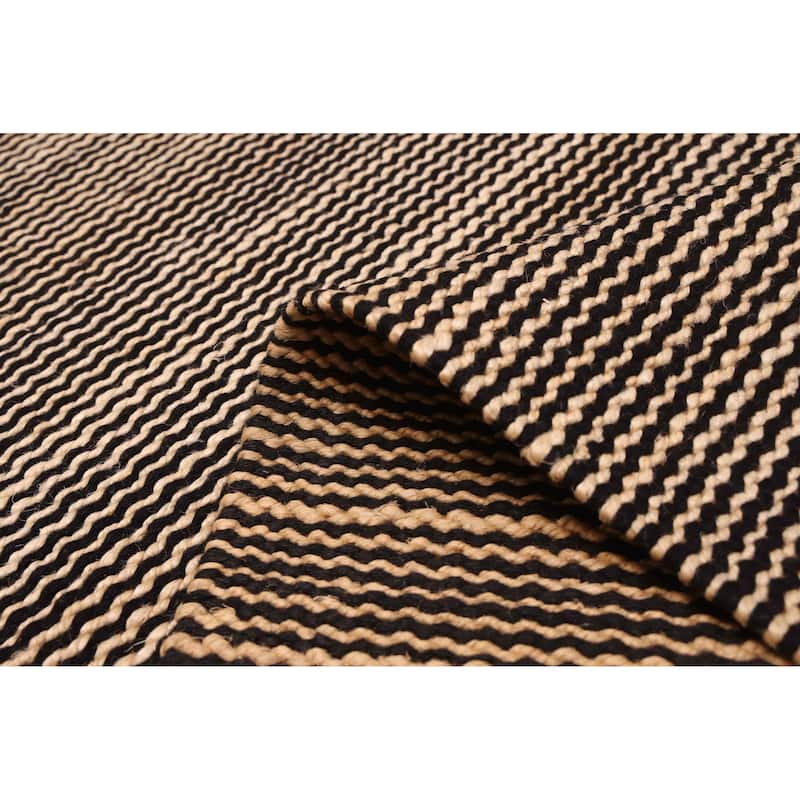 ECARPETGALLERY Braided Weave Palas Denizli Black, Tan Rug - 5'3 x 7'8