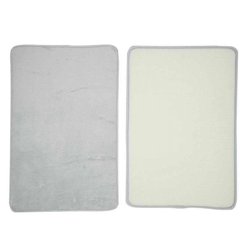 Solid Color Pattern Bathroom Rugs, Polyester Bath Mat, Machine Washable 80x50cm