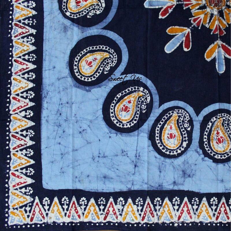 Spectacular Batik Floral Radiant Paisley Cotton Tablecloth Collection