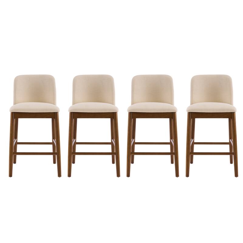 Christopher Knight Home - Lois Modern Upholstered Solid Rubberwood Counter Stool Set - Bar Chairs with Ergonomic Backrest