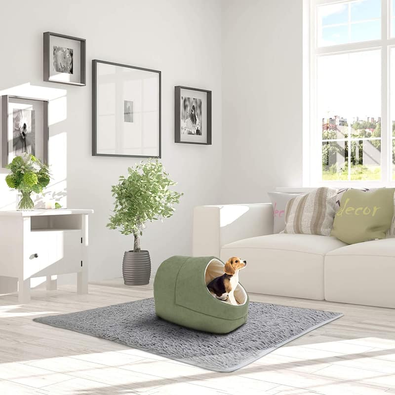 GOOPAWS Cave Covered Cat & Small Dog Bed