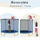 preview thumbnail 12 of 29, 5.5 FT Mini Toddler Kids Trampoline with Enclosure, Basketball Hoop