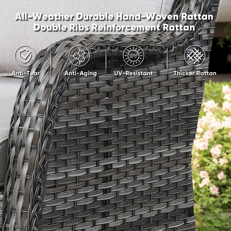 Outdoor Swivel Chairs Patio Rocker Glider Chairs with Coffee Table