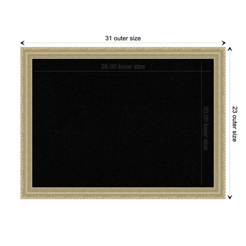 Champagne Teardrop Wood Framed Black Corkboard Bulletin Board - Board Size 28x20