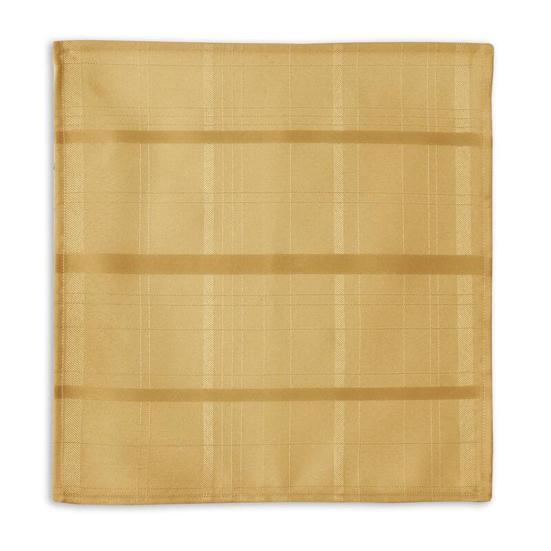 Elrene Elegance Plaid Damask Fabric Set of 4 Napkins - 17" w x 17" l