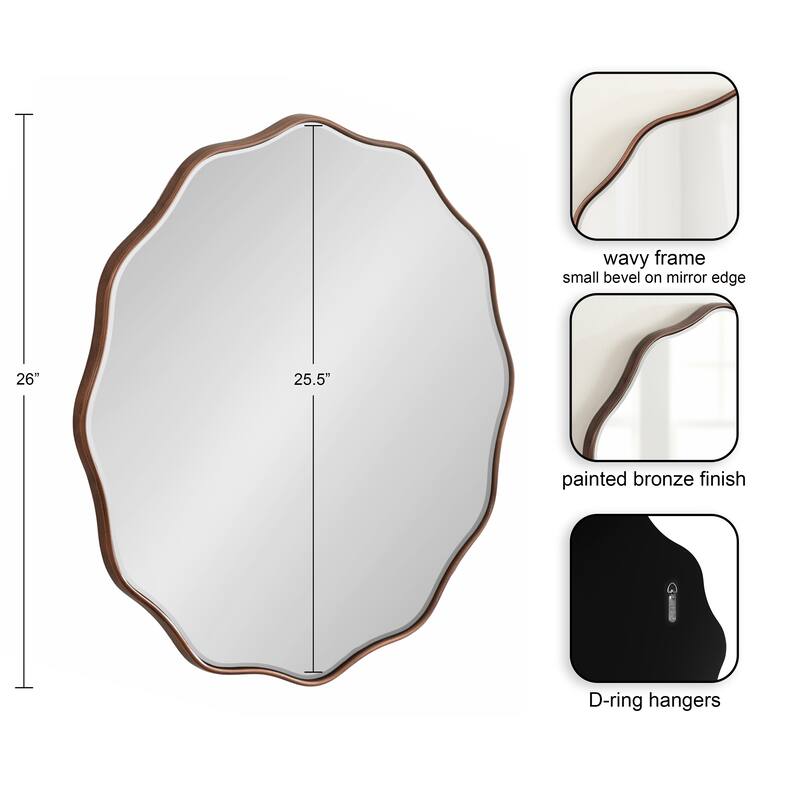 Kate and Laurel Viona Round Scalloped Mirror