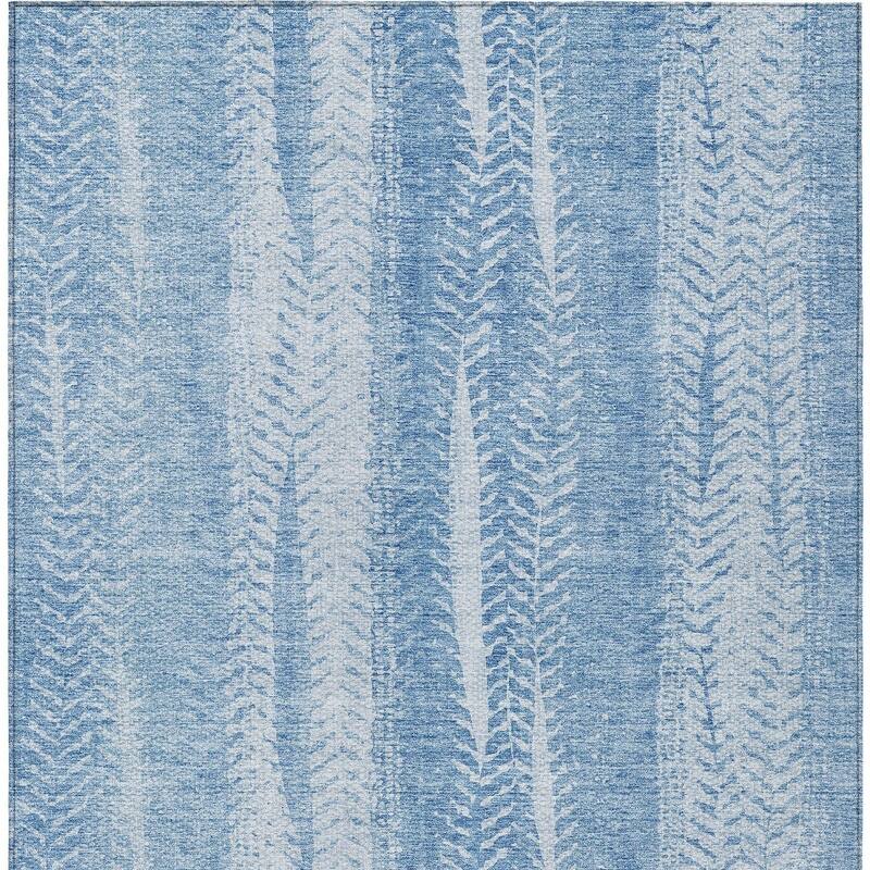 HomeRoots Botanical Leaves Transitional Rectangle Outdoor Rug