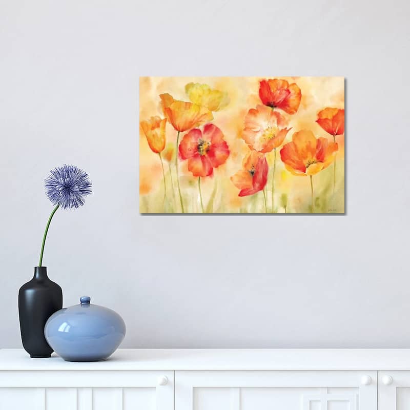 iCanvas "Watercolor Poppy Meadow Spice Landscape" by Cynthia Coulter Canvas Print - 12x18x1.5