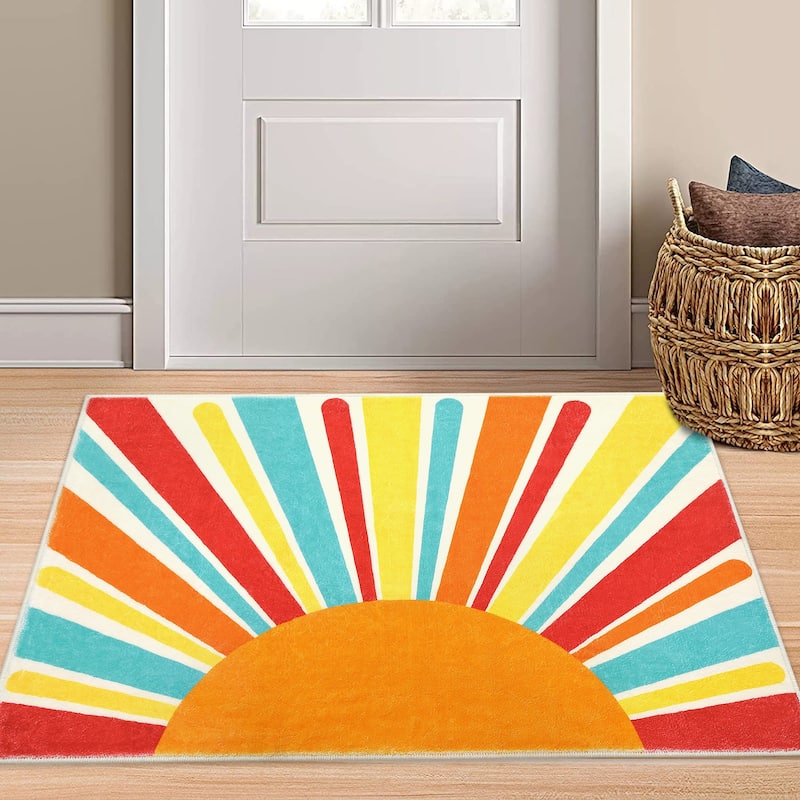 Garvee Rainbow Sol Kids Area Rug